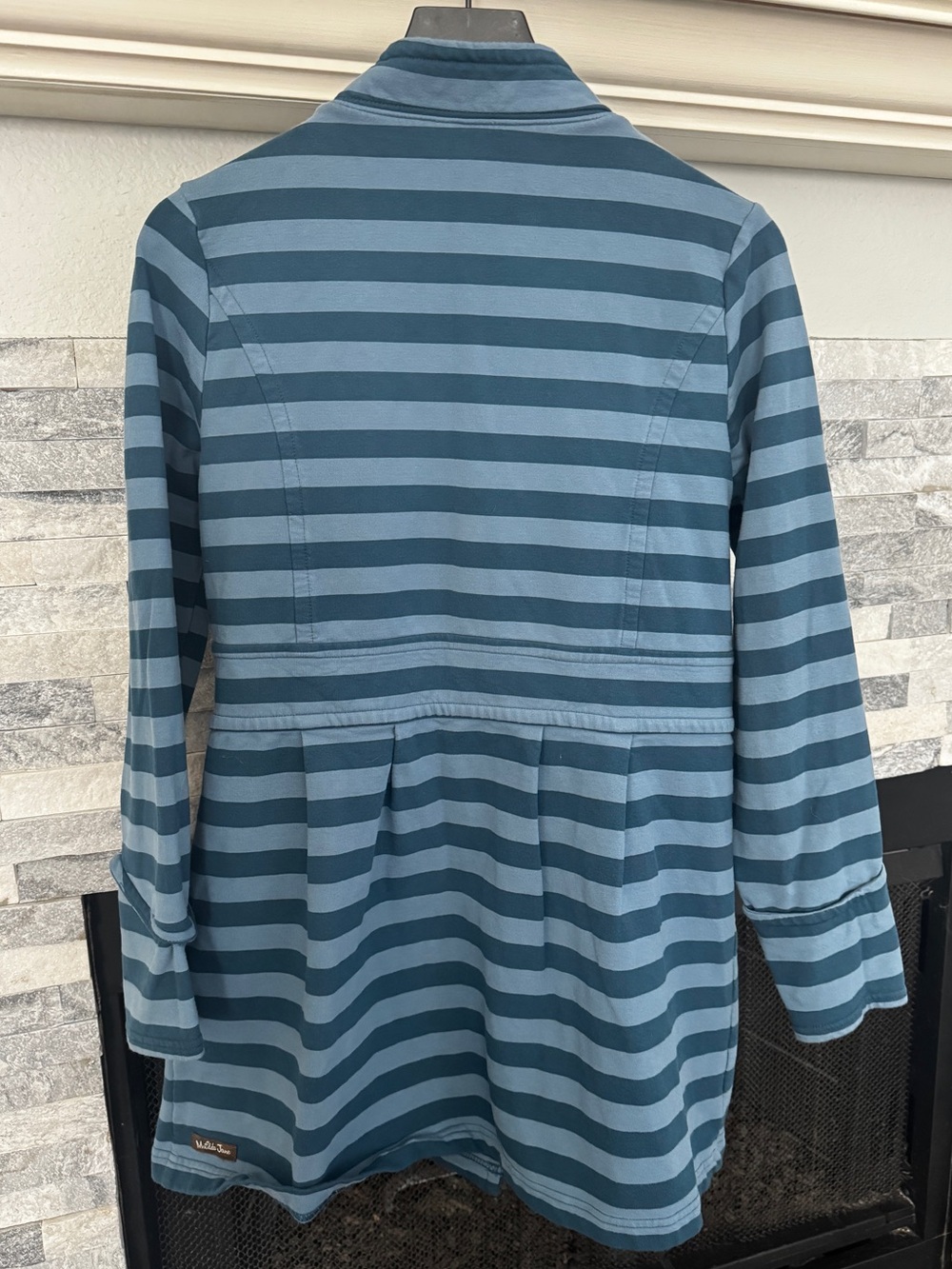 Matilda Jane Jacket Womens M Blue Striped Button Front Long Cardigan Coat - Picture 5 of 13